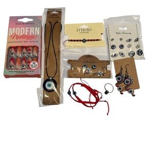 Evil Eye Jewelry and Nail Art Accessories Lot